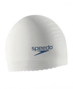 Speedo Solid Color Latex Swim Cap in White