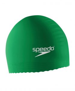 Speedo Solid Color Latex Swim Cap in Green