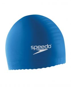 Speedo Solid Color Latex Swim Cap in Blue