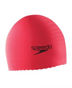 Speedo Solid Color Latex Swim Cap in Pink