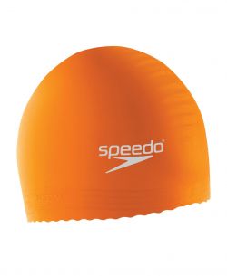 Speedo Solid Color Latex Swim Cap in Orange
